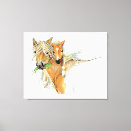 母と愛と馬と敵の心地よい キャンバスプリント