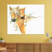 母と愛と馬と敵の心地よい キャンバスプリント (インサイチュ (リビング))