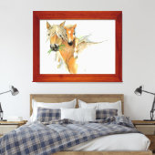 母と愛と馬と敵の心地よい キャンバスプリント (インサイチュ (寝室))