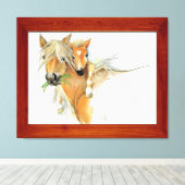 母と愛と馬と敵の心地よい キャンバスプリント (インサイチュ (ウッドフロア))