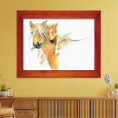 母と愛と馬と敵の心地よい キャンバスプリント (インサイチュ (リビング))