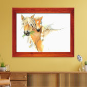 母と愛と馬と敵の心地よい キャンバスプリント (インサイチュ (リビング))