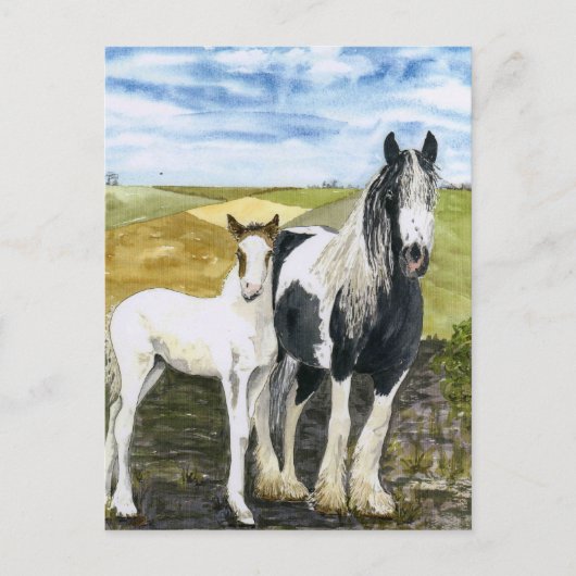 母と母のはがき ポストカード (正面)