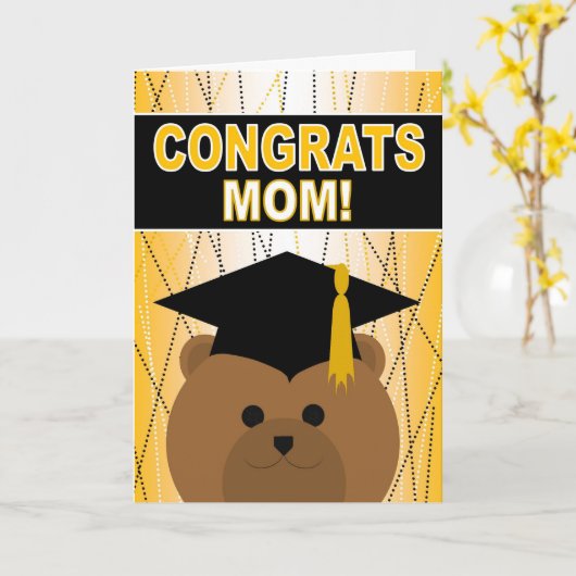 母と母の卒業おめでとう カード (黄色い花)