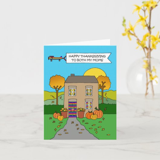 母と母の幸せな感謝 カード (黄色い花)