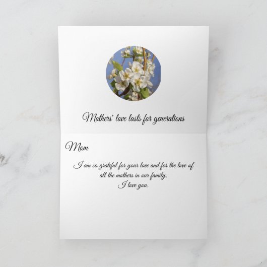 母と母の日 シーズンカード (内部)