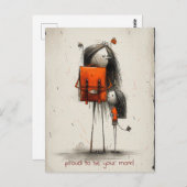 母と父と手を携える少年 ポストカード (正面/裏面)