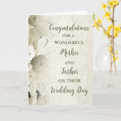 母と父の結婚式の日おめでとう カード (黄色い花)