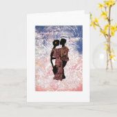 母と父の踊り誕生日カード カード (黄色い花)