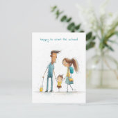 母と父を連れた女学生 ポストカード (スタンド正面)