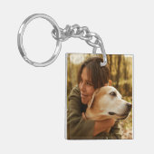 母と犬の写真 キーホルダー (正面左)
