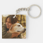母と犬の写真 キーホルダー (裏面)