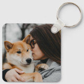 母と犬の写真 キーホルダー (裏面)