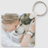 母と犬の写真 キーホルダー (裏面)