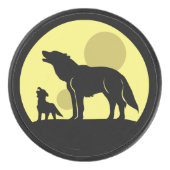 母と狼の子犬 アイスホッケーパック (正面)