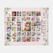 母と私の友人の写真コラージュ母の娘 フリースブランケット (正面(横))