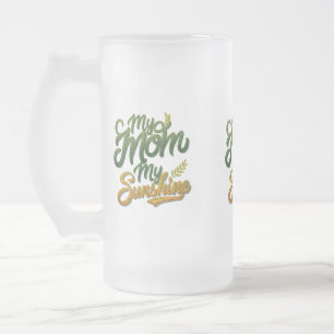 母と私の太陽 – 曇りガラスのマグカップ(16oz) フロストグラスビールジョッキ