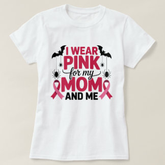 母と私への意識のためにピンクを着用します Tシャツ