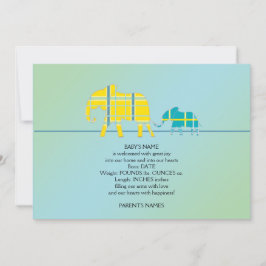 母と私ブルーエレファントベビー発表 案内状