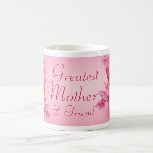母と素晴らし友人のピンクのオーキッドマグカップ コーヒーマグカップ (中央)