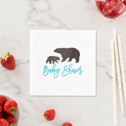 母と素朴ベビークマ赤ちゃんシャワーナプキン スタンダードカクテルナプキン (インサイチュ)