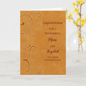 母と義父の結婚式の日おめでとう カード (黄色い花)