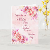 母と義父の結婚式の日おめでとう カード (黄色い花)