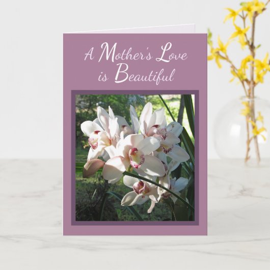 母と蘭のお母さんのデイカード カード (黄色い花)