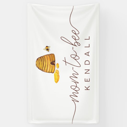 母と蜂のブライダルシャワー旗 横断幕 (縦)