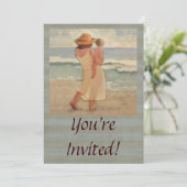 母と赤ちゃんとのビーチ散歩 招待状 (スタンド正面)