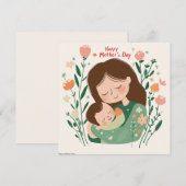 母と赤ちゃんのハグ 母の日のカード シーズンカード (正面/裏面)