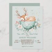 母と赤ちゃんシャワーのお茶 招待状 (正面/裏面)