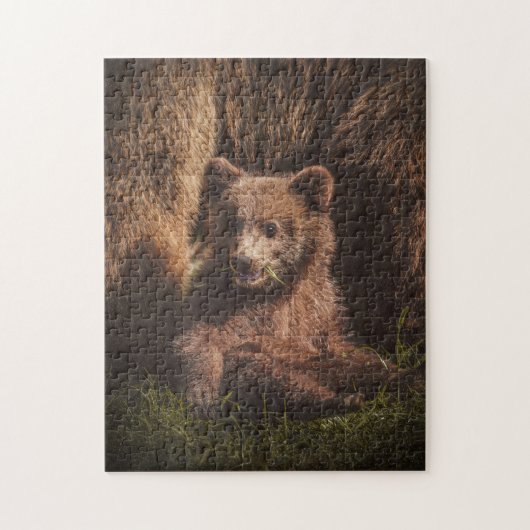 母と赤ちゃん動物クマ撮影動物 ジグソーパズル (縦)