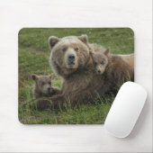 母と赤らむヒグマ マウスパッド (マウス)