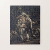 母と赤ん坊の動物の猿の写真ジグソー ジグソーパズル (縦)