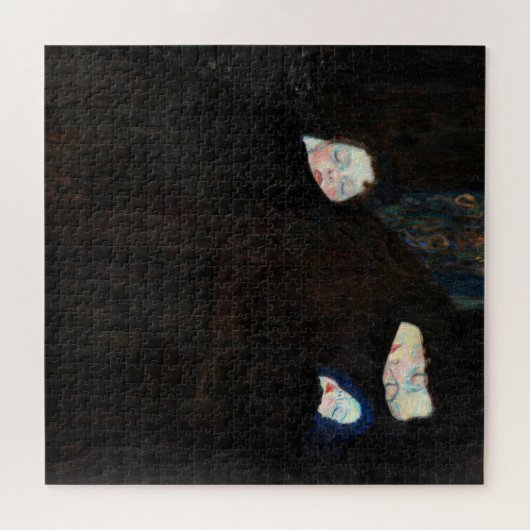 母と2人の子供たち,家族バイグスタフクリムト ジグソーパズル (横)