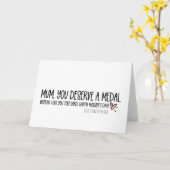 母なるメダルデーおもしろいに値する母 カード (黄色い花)