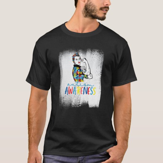母なる不屈の精神 自閉症啓発 Tシャツ (正面)