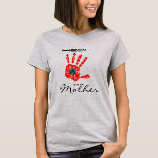 母なる地球とともに癒す MMIW グレー Tシャツ