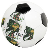 母なる地球の女性シルエット - 花と自然の女神 サッカーボール (3/4)