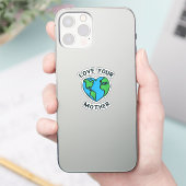母なる地球を愛しよう ハート シール (スマートフォン)