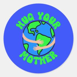 母なる地球、地球の日、母の日を抱き締める ラウンドシール