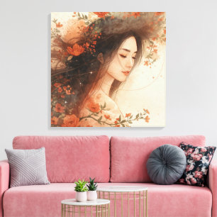 母なる自然の抱擁 ボヘミアン壁画 キャンバスプリント