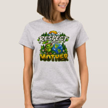 母なる自然を敬え PodPea 地球 Tシャツ