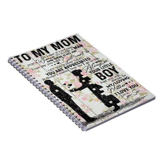 母にとって素晴らしい引用文、母がプレゼント ノートブック (右側)