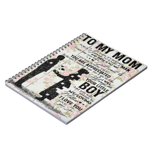 母にとって素晴らしい引用文、母がプレゼント ノートブック (左側)