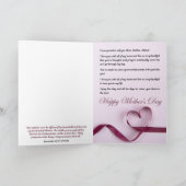 母になってくれてありがとう – 母の日帰りカード カード (内部)