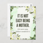 「母になることは簡単ではない」 – 金の女の子 ポストカード (正面/裏面)