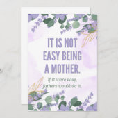 「母になることは簡単ではない」 – 金の女の子 招待状 (正面/裏面)