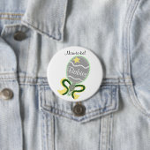 母になるイエロースターグリーンボウベビーラトルシャワー 缶バッジ (インサイチュ)